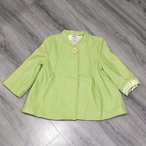 NWT Tulle Lime Green Swing Short Wool Jacket